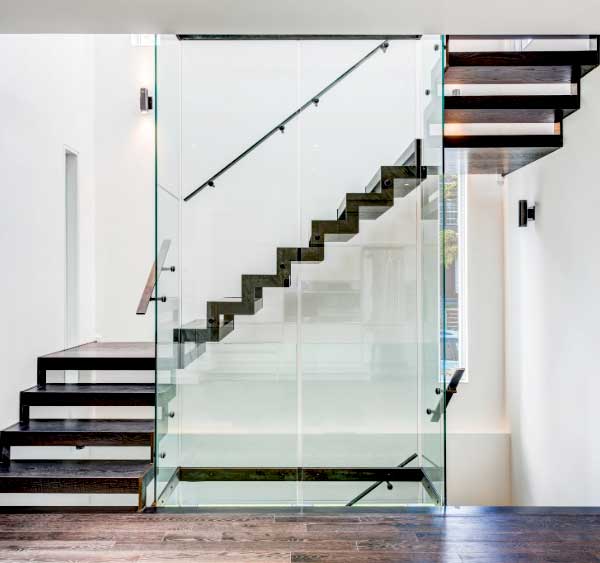 Custom glass installation in Las Vegas home.