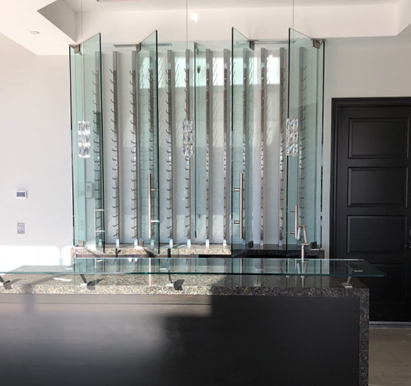 custom glass install in customer's home, Las vegas, Nv.