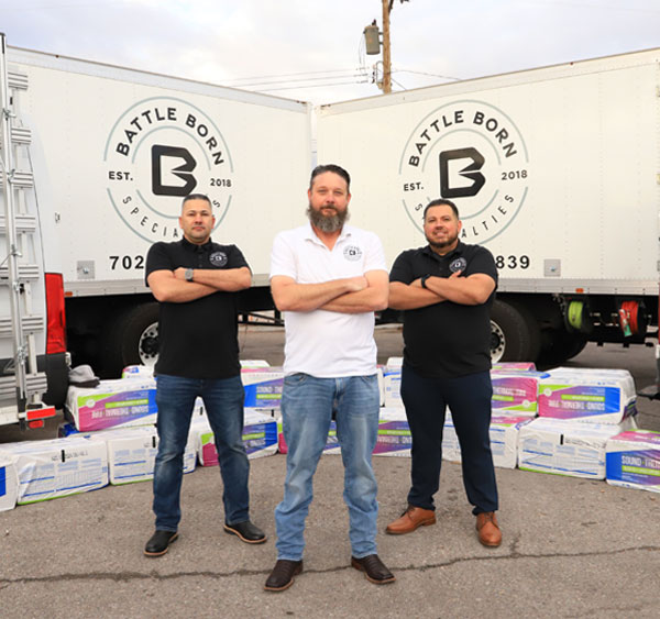 Battle Born Specialties owners pictured left to right: Osmany Perez, Dustin Dreier, Isac Torres
