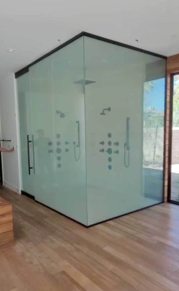 Custom shower door install demo Custom shower door install demo